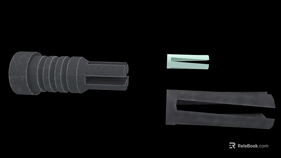 Tactical Weapon Components Design Featuring Barrel Magazine And Metal Parts 3d model 
