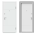 Elegant White Swing Door with Frame Lock Handle and Modern Design 3d model