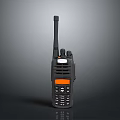 Portable Handheld Walkie Talkie Electronic Device With Antenna Keypad And Orange Display Screen