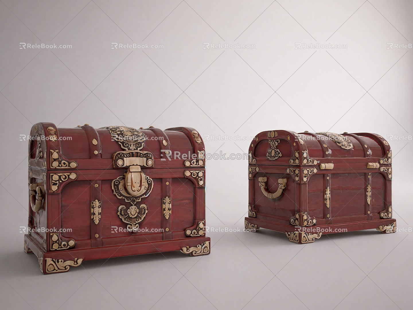 Modern Chinese Other Sicks Retro Medieval Treasure Chest Medieval Retro Jewelry Box Exquisite Storage Box Retro Jewelry Chest Medieval Treasure Chest 3d model