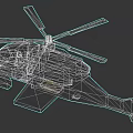 Military Combat Helicopter Weapon With Green Camouflage Rotors Yellow Red Details