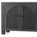 Modern Minimalist Entryway Cabinet Sideboard With Black Rattan Weave Arched Doors