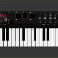BOSS Electronic Keyboard Controller With Red Buttons Knobs K1 K2 K3 K4 And Piano Keys