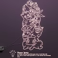 Neon Light Combination With Unique Stylized Cat And Animal Shapes Pink Light USB Rechargeable