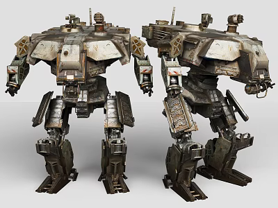 Sci Fi Mecha Robot Characters With Heavy Armor Details 3d model