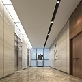 modern elevator hall office elevator room 3d model