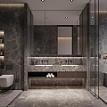 Hotel Double Room Toilet 3d model