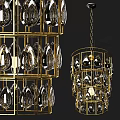Luxury Gold Frame Crystal Chandelier With Multi Tiered Design And Transparent Elements