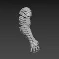 3D Model of Fantasy Creature Arm with Scaled Armored Structure and Textured Surface