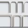 Modern Structural Components With Arched And Rectangular Shapes Various Sizes Light Gray Finish 3d model