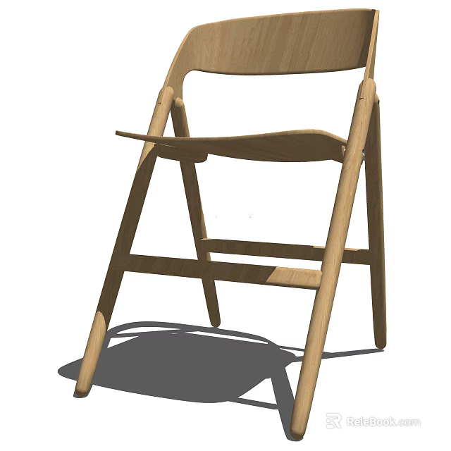 Wooden Leisure Chair with Minimalist Design Sturdy Frame and Comfortable Backrest 3d model 