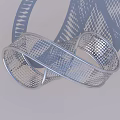 Modern Silver Garden Ornament With Intertwined Metal Bands And Grid Pattern