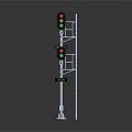Outdoor Traffic Light Equipment With Ladder And Green Signal
