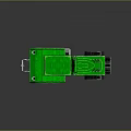 Green Tractor 3D Model With Detailed Exterior Large Wheels And Reflective Surface