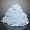 Isolated Snow Covered Mountain With Exposed Rocks Dark Background And Base Reflection 3d model