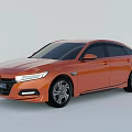 Modern Orange Sedan Side View Featuring Sleek Body Black Windows And Wheels 3d model