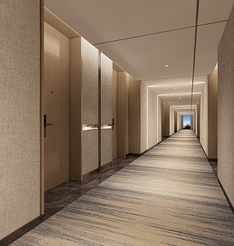 Hotel room aisle 3d model