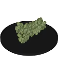 Fresh Green Grapes Neatly Placed On A Black Round Tray