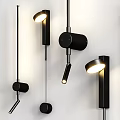 Modern Black Adjustable Wall Lamps With Minimalist Design For Indoor Decor