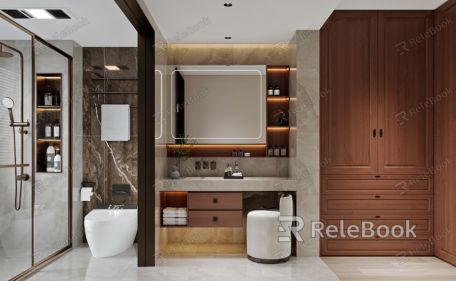 Chinese style home bathroom model