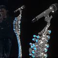 Professional Entertainment Microphone With LED Lighting Stand And Bright Blue Lights For Stage Performance