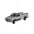 White Pickup Truck Single Cab Design With Utility Cargo Bed Exterior 3d model