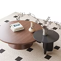 Middle ancient style tea table tea table ornaments 3d model