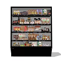 Commercial Refrigerator Freezer Display with Multi-tiered Shelves for Various Packaged Foods
