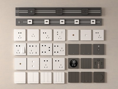 Socket switch combination 3d model