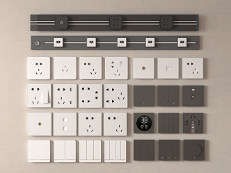 Socket switch combination 3d model