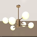 Modern Ceiling Mounted Chandelier With Spherical Bulbs And Soft Lighting Design 3d model