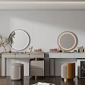 Dressing Table Makeup Stool Combination Dressing Table 3d model