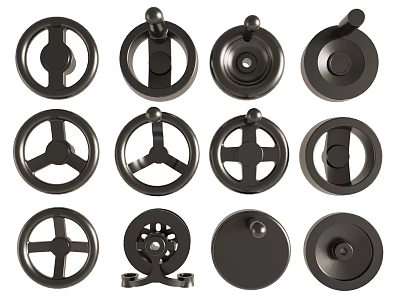 Black Cabinet Handles With Various Modern Designs For Furniture Decoration 3d model