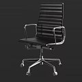 Modern Black Striped Office Chair With Metal Armrests And Wheeled Base