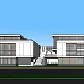 Modern Industrial Factory Building Multi-storey Factory Building Modern Factory Building Square Factory Building Multi-storey Office 3d model