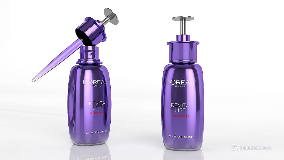 Loreal Revitalift Purple Skincare Bottles With Pump Dispenser For Online Shopping 3d model 