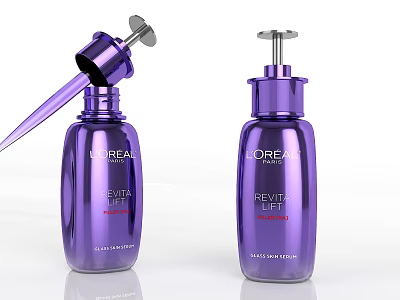 Loreal Revitalift Purple Skincare Bottles With Pump Dispenser For Online Shopping 3d model