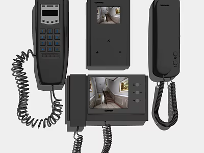 Different Styles Video Doorbell With Screen Keypad And Intercom Function 3d model
