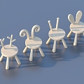 Children's stool chair kindergarten seat 3d model