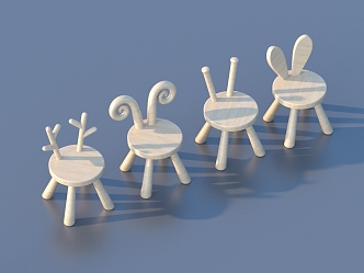 Children'stool chair kindergarten seat 3d model