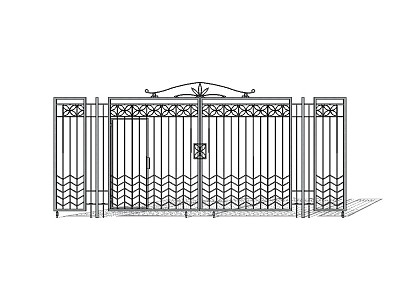 European-style iron gate model