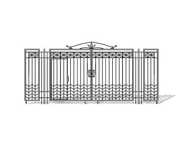 European-style iron gate 3d model