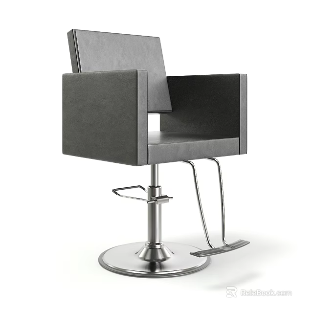 Elegant Modern Massage Chair With Leather Upholstery Adjustable Settings And Steel Base 3d model 