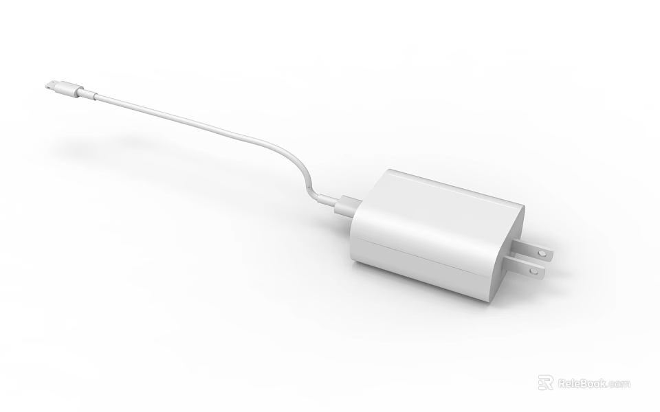 White USB Phone Charger Power Adapter For Digital Devices And Smartphones 3d model 