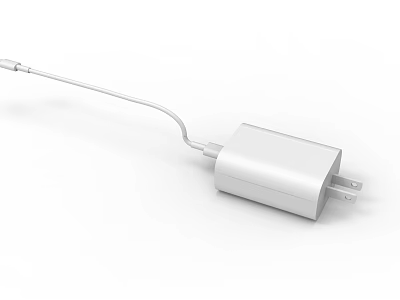 White USB Phone Charger Power Adapter For Digital Devices And Smartphones 3d model