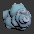 Abstract Spiral 3D Sculpture With Pastel Blue Purple Hues And Smooth Rounded Forms