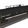 Black Railway Tank Car With Ladder Railing And Number MLX 701884