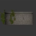 Ancient Courtyard Scene With Stone Walls Paved Ground Barrels Tables Clay Pots Brooms And Straw