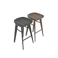 Modern Wooden Bar Stools In Black And Brown With Simple Design