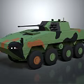 Armored Military Vehicle With Camouflage Paint 8 Wheeled Design And Top Mounted Weapon